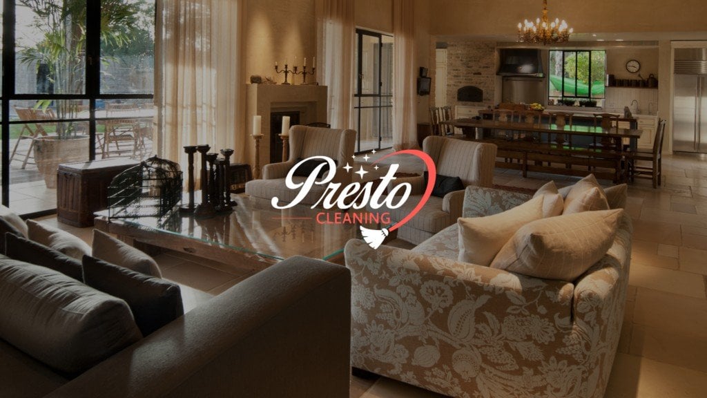living room cleaned by presto cleaning professional