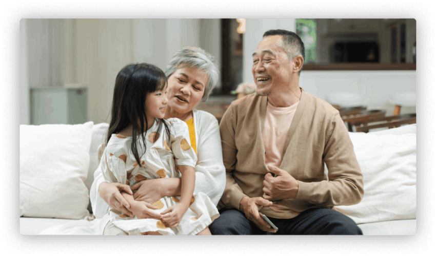 Family enjoying their clean home