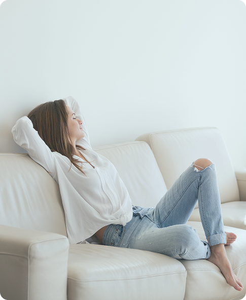 woman enjoying her clean home