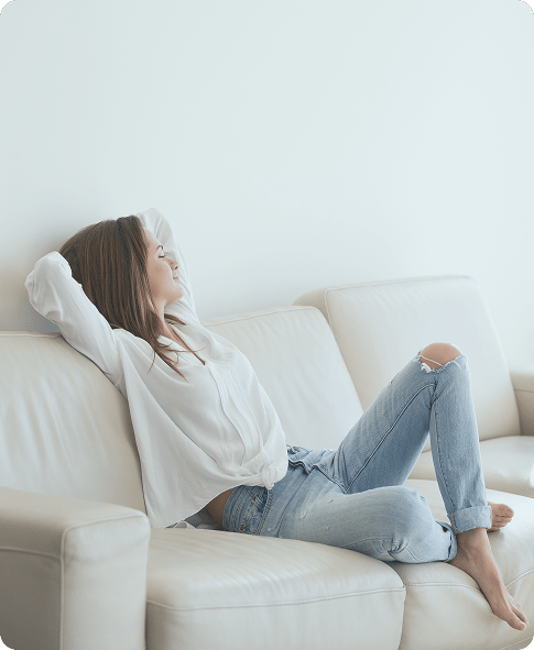 woman enjoying her clean home